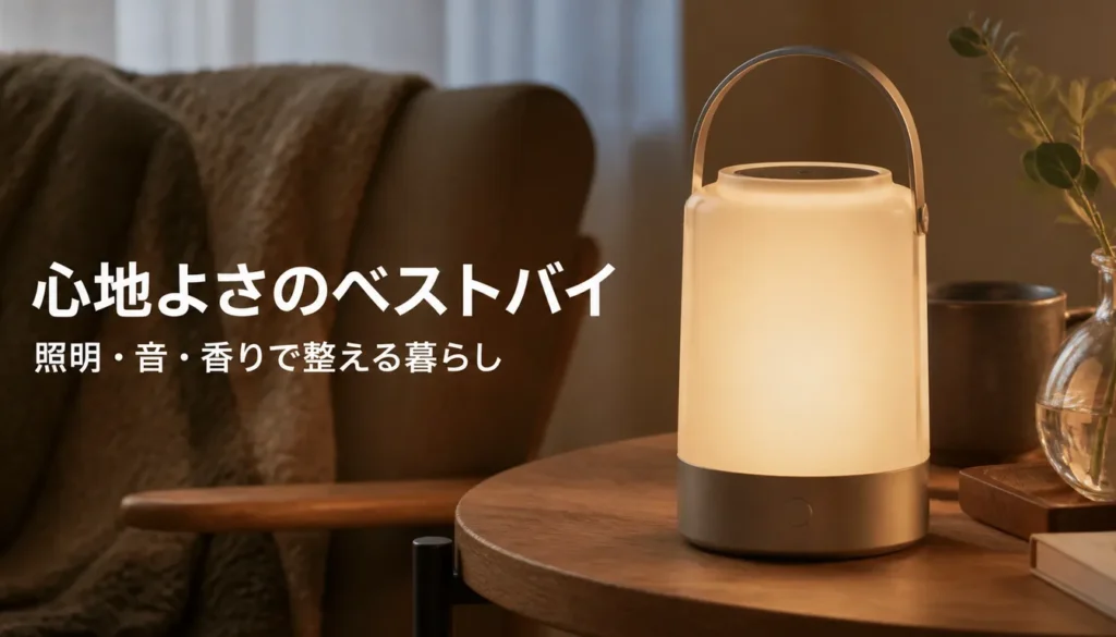 暖色に灯る充電式のLEDランタン