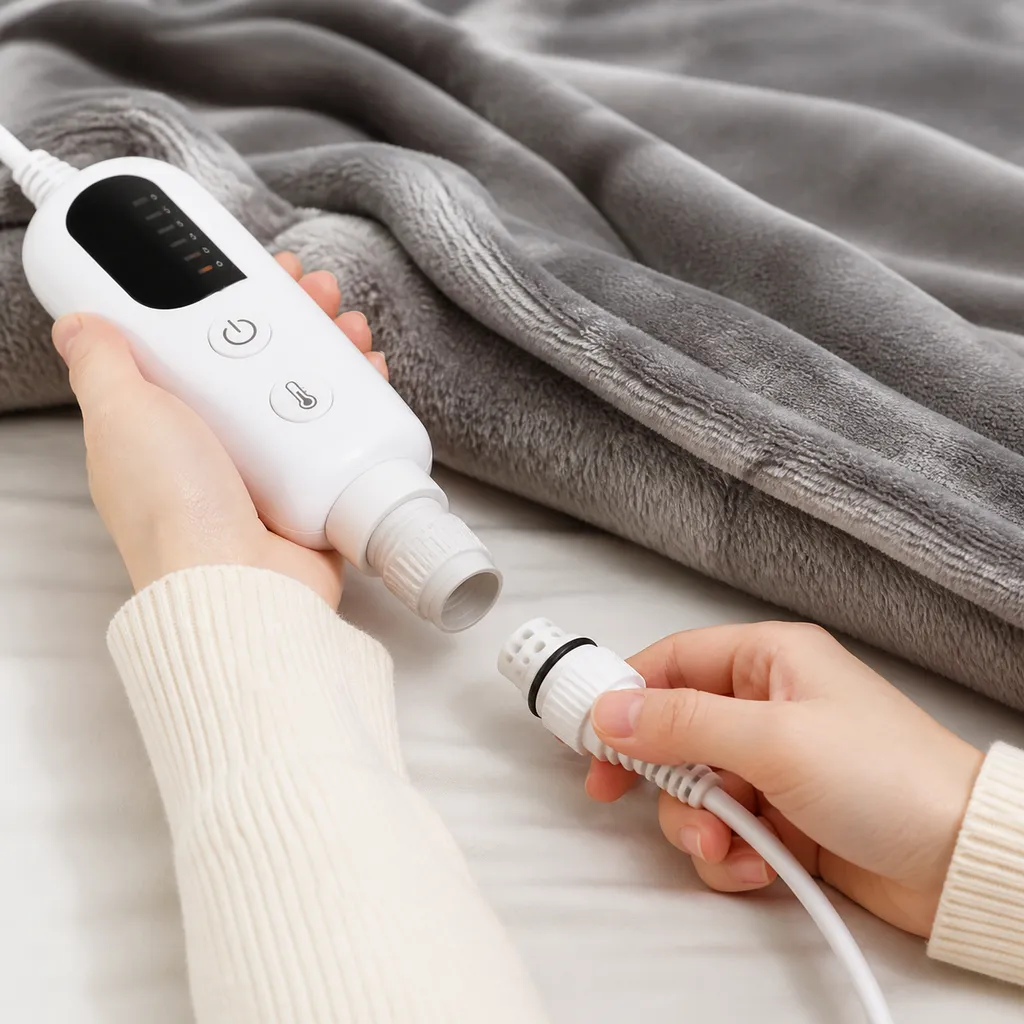 本体から取り外した電気毛布のコントローラー