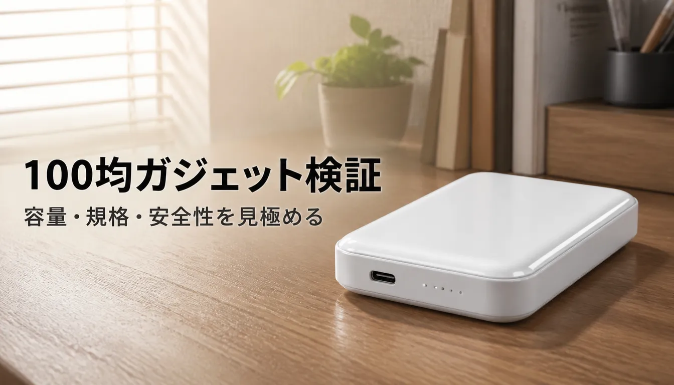 USB-Cポートを備えた白いコンパクトなモバイルバッテリー