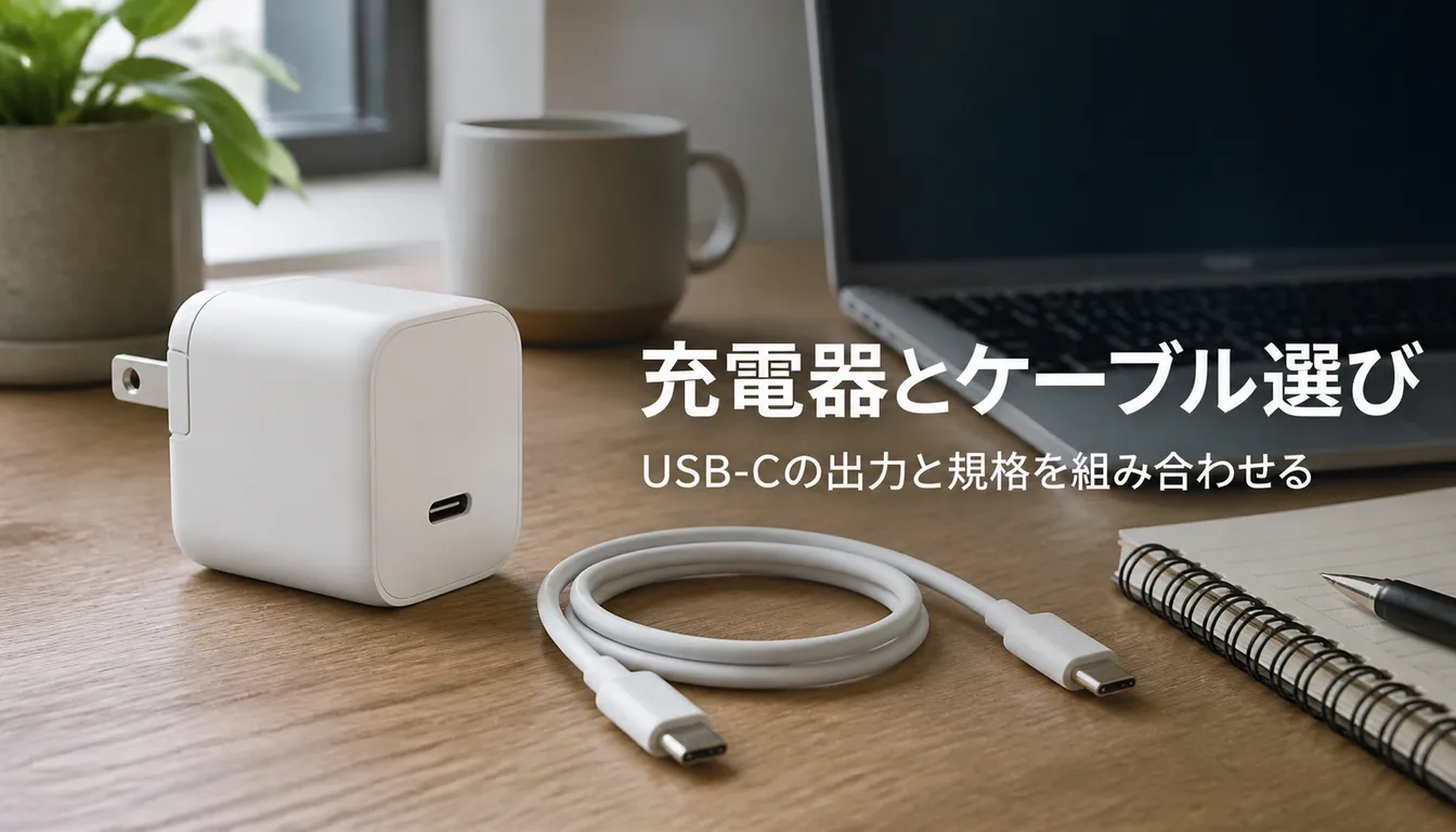 折りたたみプラグ付きの小型USB-C充電器