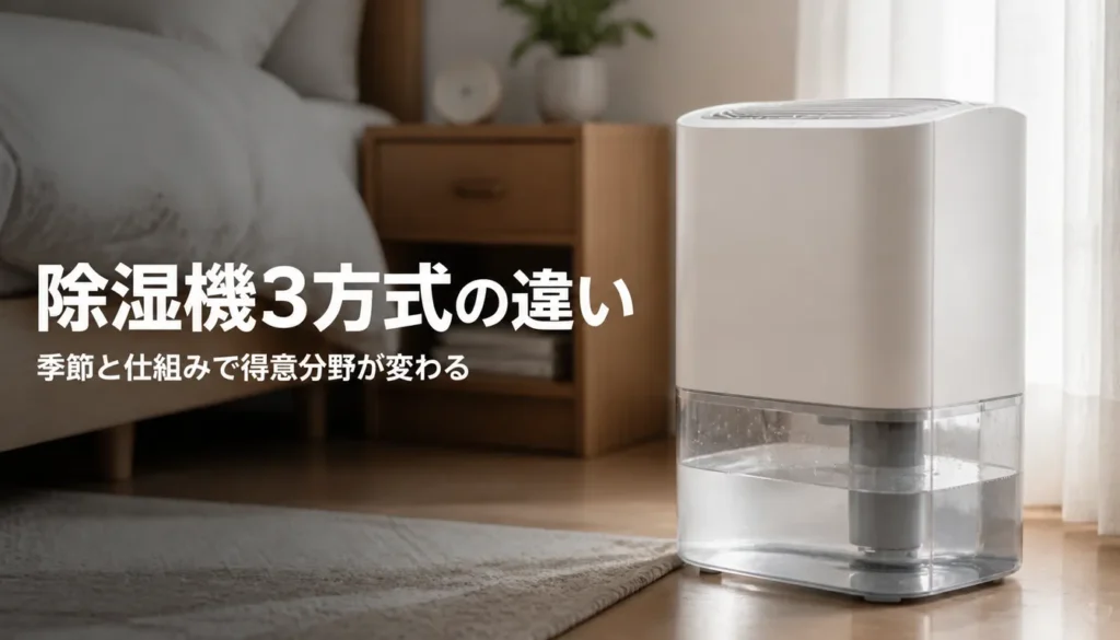 タンク付きの白い家庭用除湿機