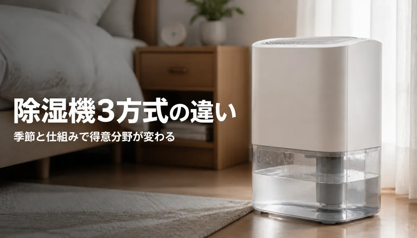 タンク付きの白い家庭用除湿機
