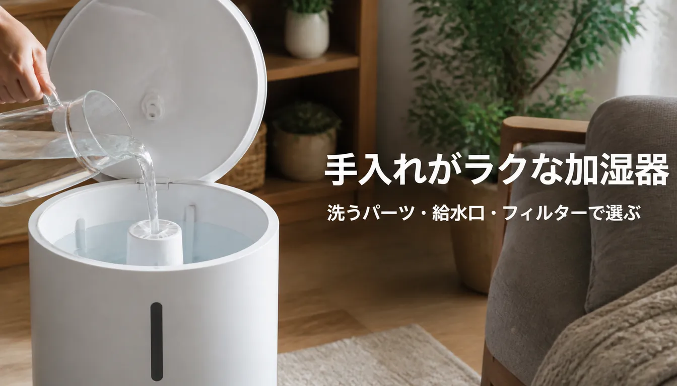 上から給水できる白いシンプルな加湿器