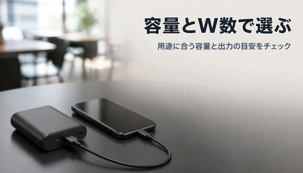 USB-Cプラグ一体型の小型モバイルバッテリー
