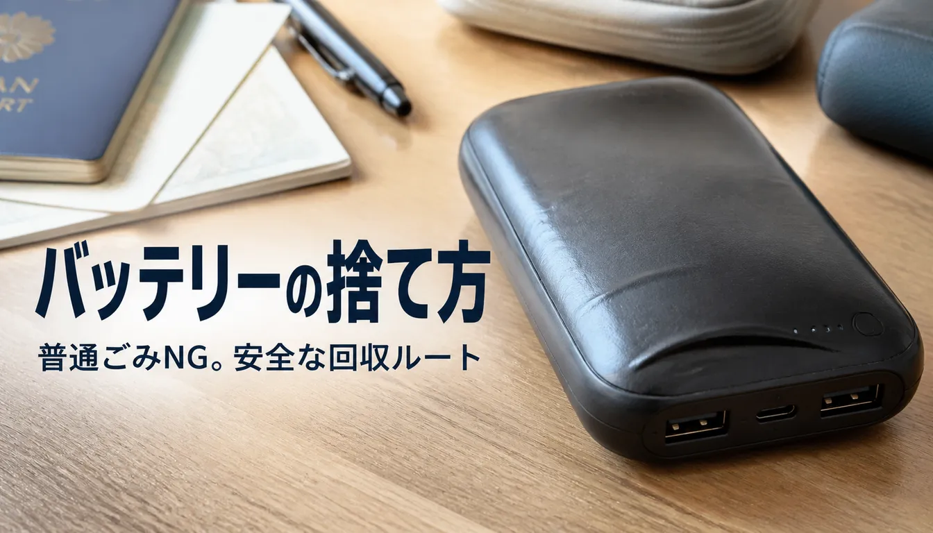 ケースがわずかに膨らんだ黒いモバイルバッテリー