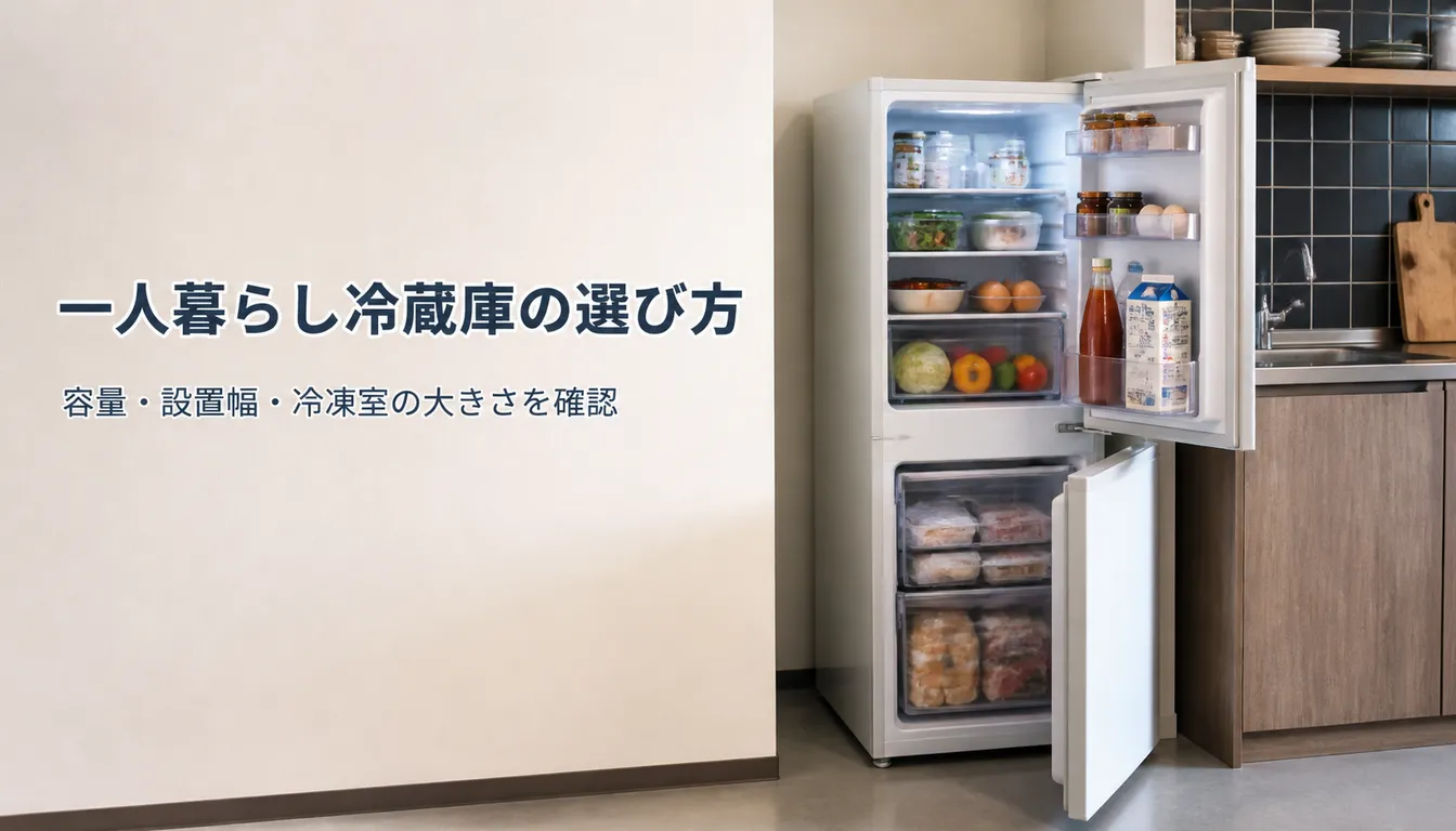 一人暮らし向けの白いコンパクトな2ドア冷蔵庫