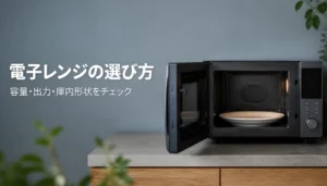 フラット庫内のシンプルな白い電子レンジ