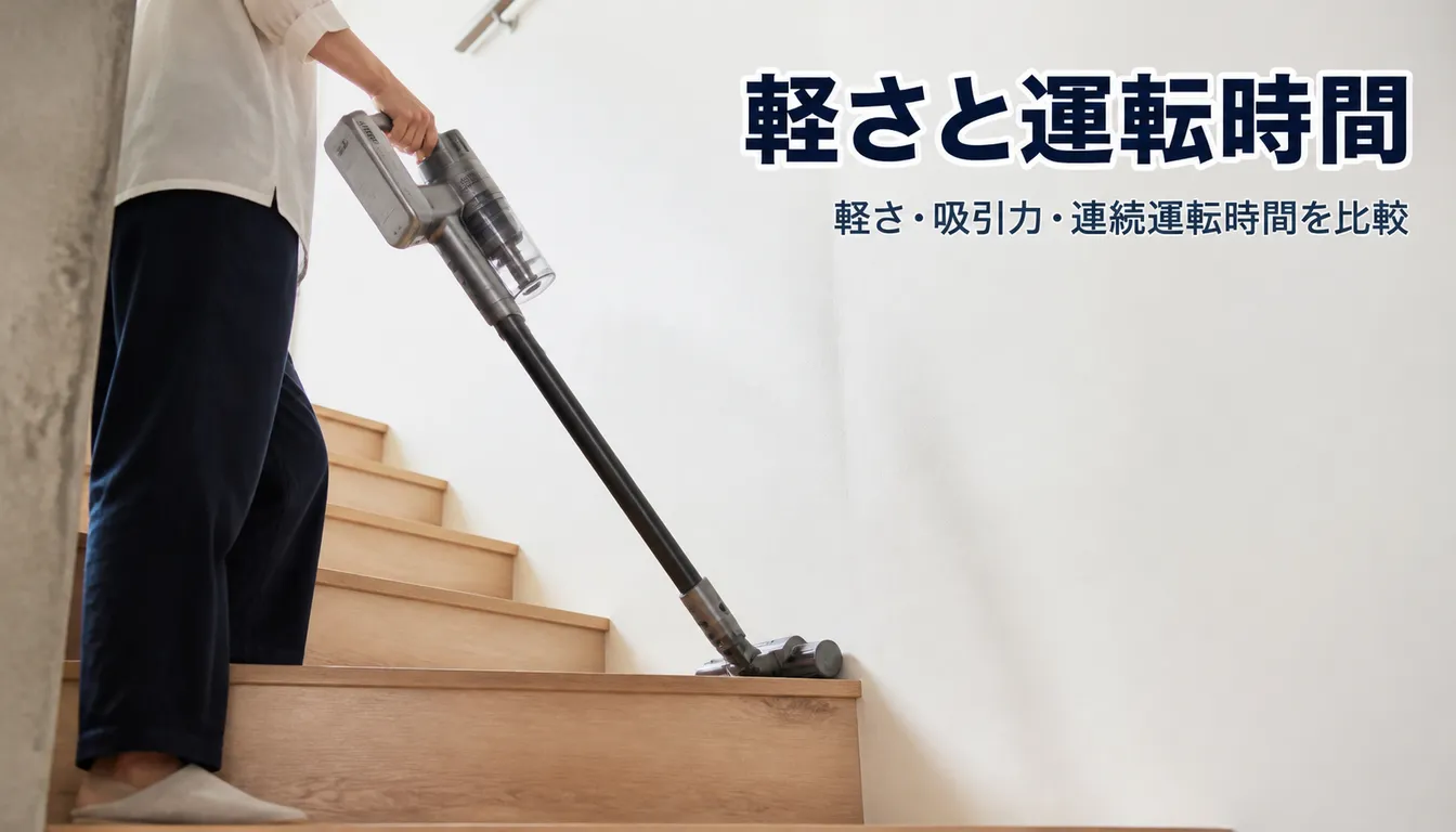 バッテリーを外せるスリムなコードレススティック掃除機